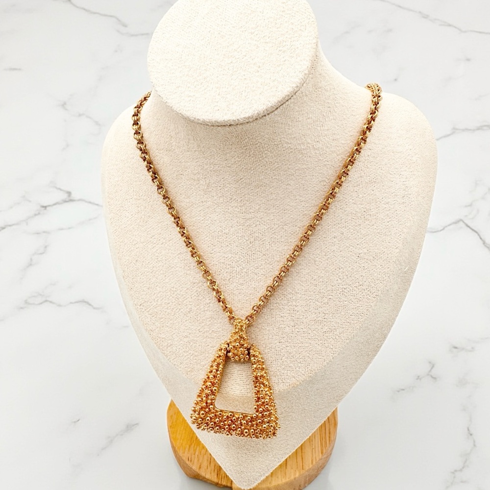 Vintage Sarah Coventry Door Knocker Gold Tone Necklace